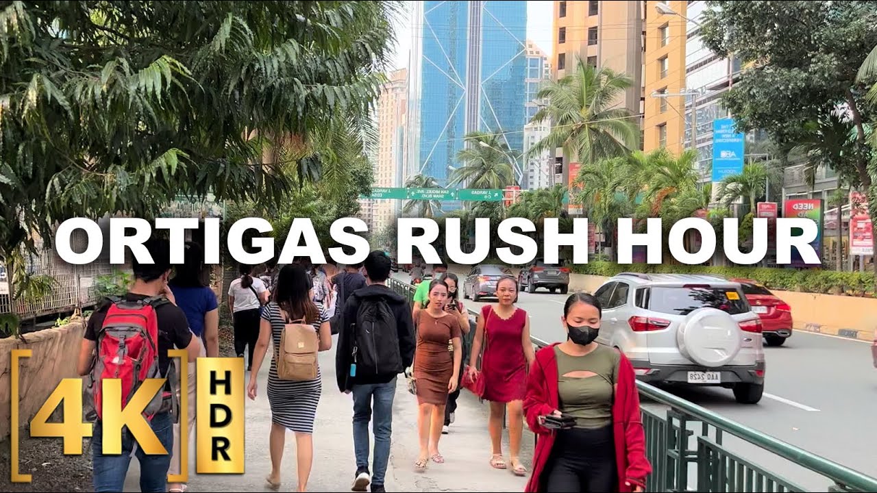 Rush Hour Walk Around Ortigas Center  4K HDR  Walking Tour  Pasig City Philippines