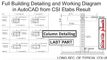 Full Building Detailing in AutoCad - Column Detailing Using Etabs Analysis Result - Last Part