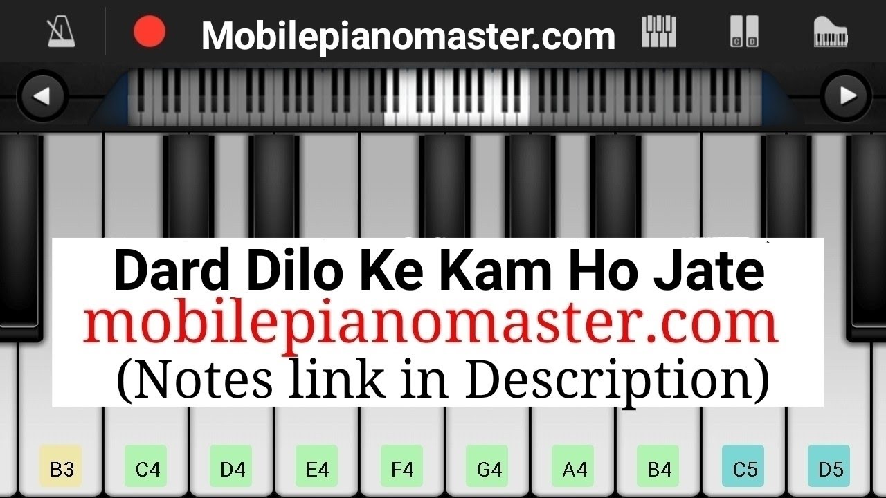 Dard Dilo Ke Slow  EasyPiano TutorialPiano NotesPiano LessonsPiano Musiclearn piano Online