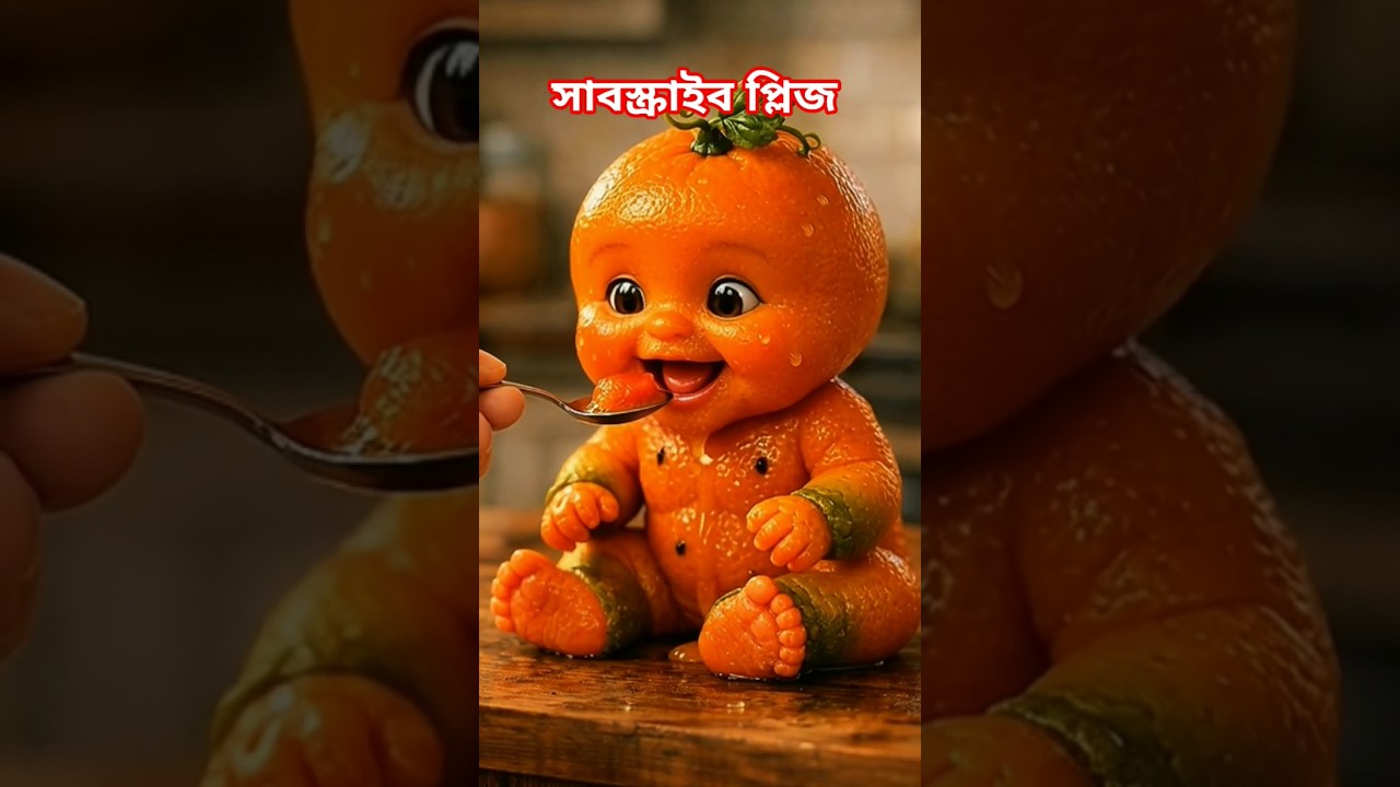 “Tiny Orange Baby s First Taste 🍊✨ | Cute & Satisfying Moments”