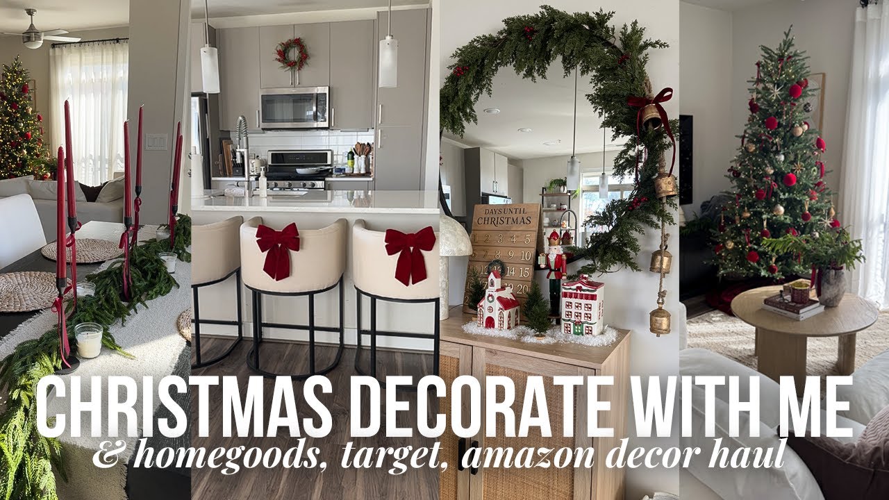 CHRISTMAS DECORATE WITH ME 2024! cozy classic red decor, putting up my ...