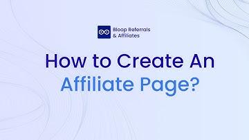 BLOOP Referrals & Affiliates Shopify App | How to create an affiliate page?