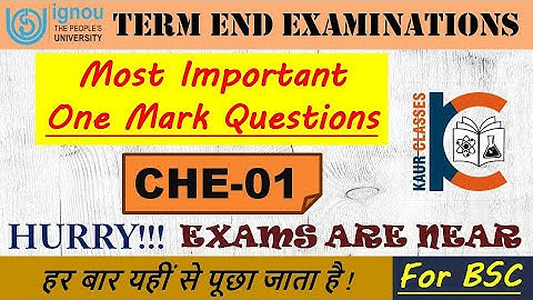CHE-01 | Most Important One Mark Questions | Atoms & Molecules | TEE | BSC | Chemistry | IGNOU |