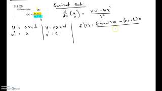 Practice Exam 2 - Calc 1 - 3.2.26 (find the derivative using quotient rule)
