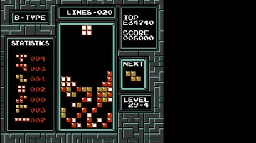 NES Tetris: B TYPE 29-4 CLEAR