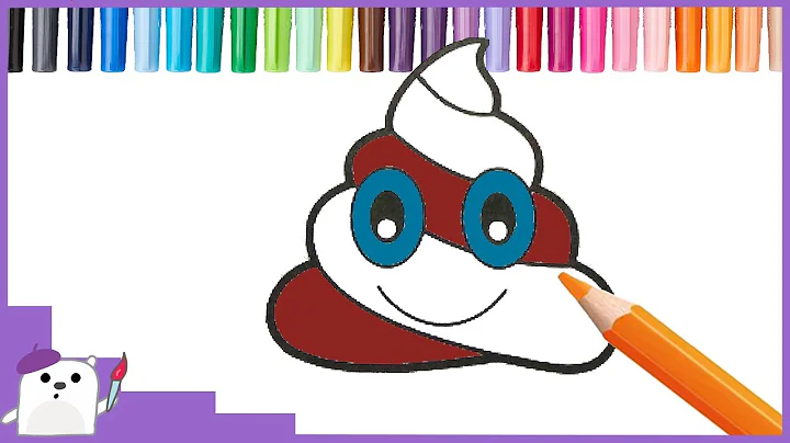 Coloring Emoji POO with Markers Coloring Pages for kids | SQUARE BEAR TOYS