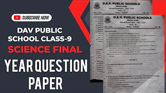 🔥🔥🔥DAV CLASS 9 SCIENCE FINAL EXAM QUESTION PAPER 🔥🔥🔥/@namste idea🔥🔥