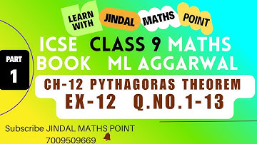 ICSE Class 9 Ch-12 Pythagoras Theorem From ML Aggarwal Part-1@jindalmathspoint