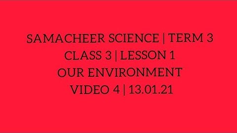 SAMACHEER SCIENCE | TERM 3 | CLASS 3 | LESSON 1 | OUR ENVIRONMENT | VIDEO 4 | 13.01.21