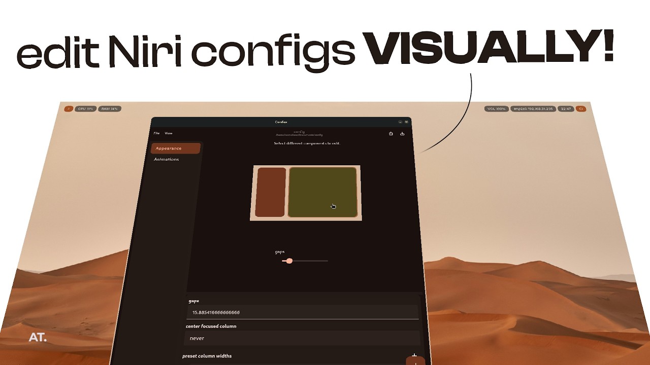 Niri стала проще! Этот графический редактор конфигураций меняет всё!