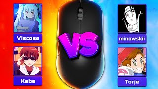 Four aimers going head to head with the same mouse