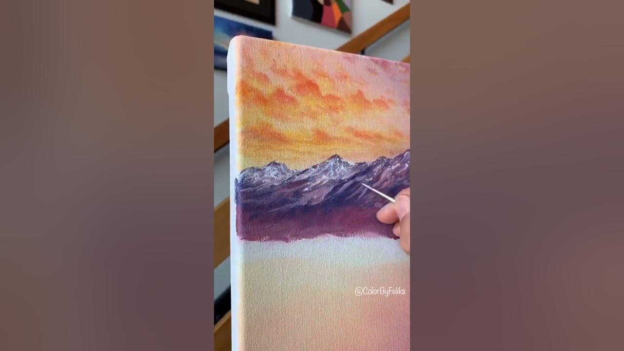 MINI CANVAS PAINTING - island, beach & ocean 🌊 easy seascape