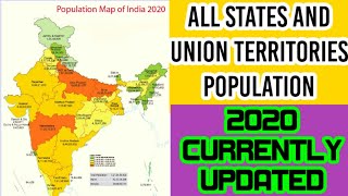 Population of india 2020 - All states and union Territories updated population data