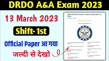 DRDO Today Exam Analysis | DRDO A&A Exam Analysis | DRDO Today Question paper analysis A&A