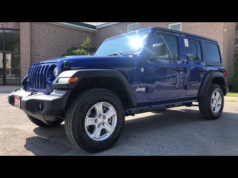2019 'Ocean Blue Metallic' Jeep Wrangler Unlimited Sport S 4x4 - YouTube