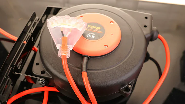 VEVOR Retractable Extension Cord Reel, 45 FT, Heavy Duty 12AWG/3C SJTOW Extension Power Cord