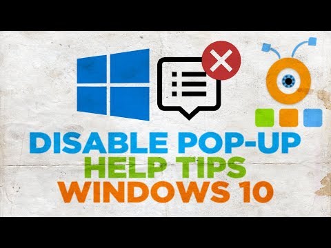 How to Disable Pop-Up Help Tips in Windows 10 | How to Turn Off Pop-Up Help Tips in Windows 10