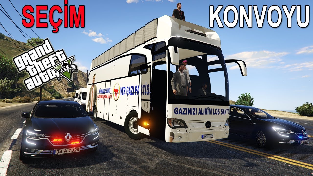 GTA 5 KONVOY MODU - SEÇİM OTOBÜSÜ #15