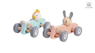 PlanToys | Chicken Racing Car & Bunny Racing Car