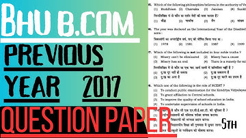 BHU CUET BCom previous year question paper. BHU CUET BCom entrance exam question paper. bhu b.com