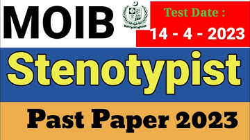 MOIB Stenotypist Complete Solved Paper Test Date 14/4/2023 : MOIB Stenotypist Past Paper