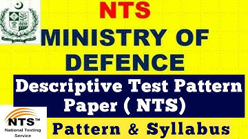 Descriptive Test NTS | Ministry Of Defence Descriptive Test NTS