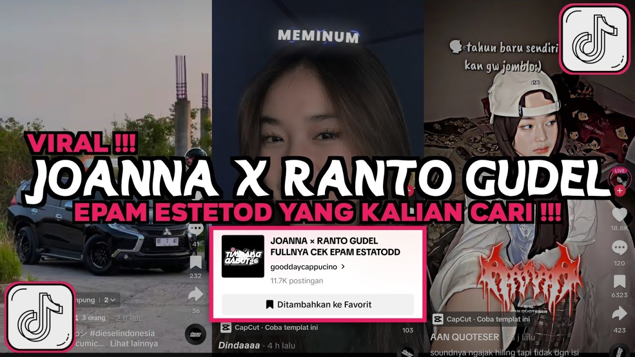 DJ JOANNA X RANTO GUDEL MEMINUM ARAK BEKONANG VIRAL TIKTOK 2023