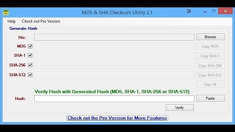 Check a file hash with MD5 & SHA Checksum utility