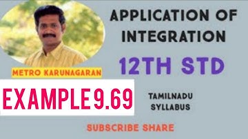 12th Std Maths Example 9.69 Find by Integration the volume of the solid generated by revolving about