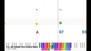 I’LL BE HOME FOR CHRISTMAS - Best Christmas Piano | Easy Piano with lyrics and Chords