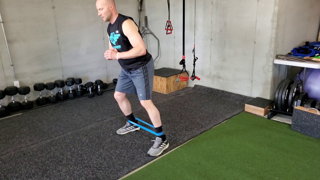 Lateral Band Walks band on ankle (variations) YouTube