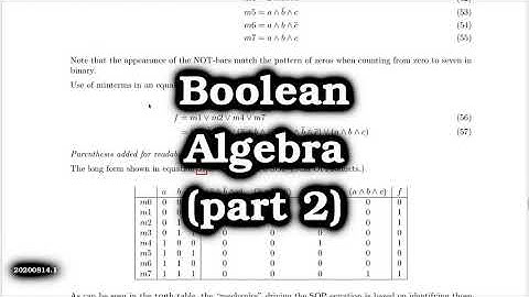 Boolean Algebra (part 2)