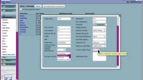 MI2 OpenEMR 42x   New Clinic Setup 2 User Accts