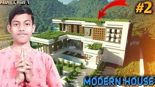 I build a beautiful Modern house in my Minecraft survival world|ep-2