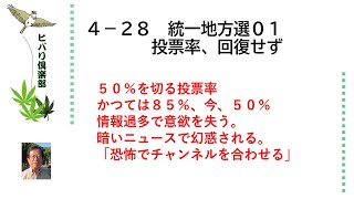 統一地方選（1）「投票率、回復せず」 令和5年4月28日