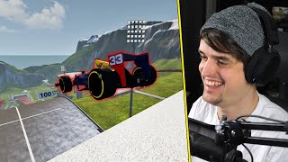 Hoe ver springt Max Verstappen's auto van een schans?