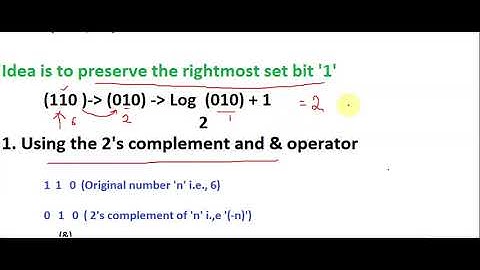 Finding the position of right most set bit