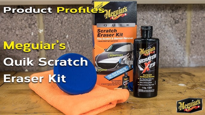 Meguiar's Quik Scratch Eraser Kit, Car Scratch Remover for Repairing  Surface Blemishes, Car Care Kit with ScratchX, Drill-Mounted Pad, and  Microfiber Towel, Multicolour : Automotive 