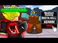 Using THE WEAKEST DUMMY MOVESET in The Strongest Battlegrounds...
