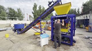 QT4-26 Block Making Machine Working Process | Semi Automatic Concrete Block Production Line