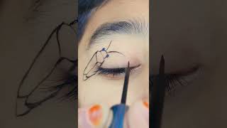 Cockroach Eye Makeup Look 😷😦😱 #eyeliner #makeuptips #makeuptutorial #trending #shortvideo