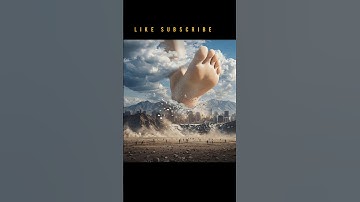 Giant human footprints on the city of mountains. And forests Subscribe. Like. Short viral video#ai