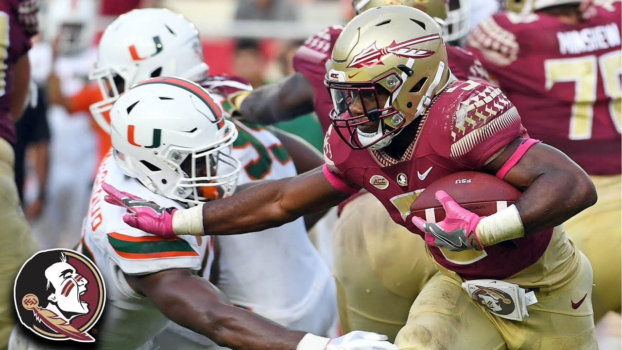 FSU RB Cam Akers Posts First 100-Yard Game vs. Miami - YouTube