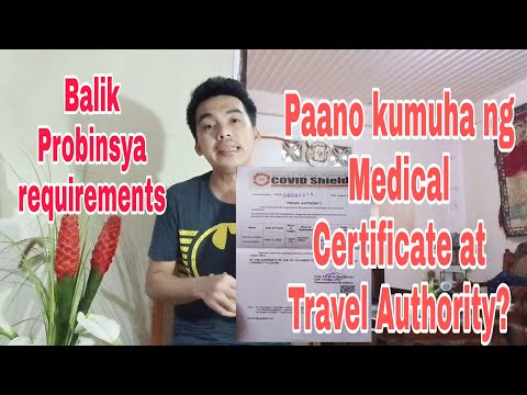 Paano kumuha ng medical certificate and Travel Authority