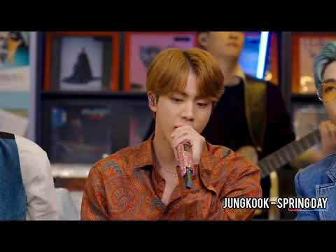 IU singing Spring Day and Life Goes ON from BTS, from Jungkook's part💜