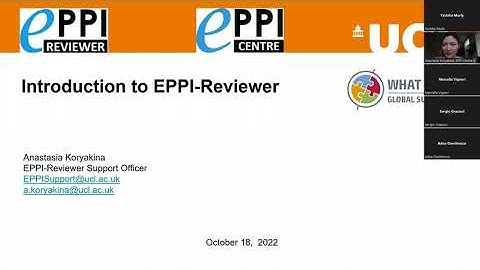 Introduction to EPPI-Reviewer: WWGS 2022 pre-conference workshop
