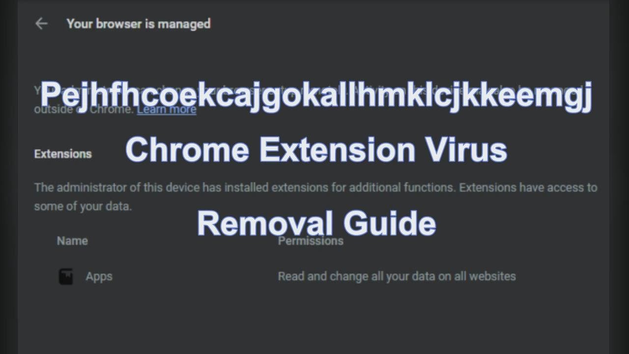 Get Rid of pejhfhcoekcajgokallhmklcjkkeemgj Chrome Extension YouTube