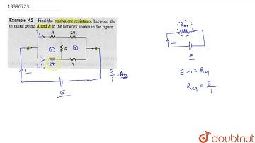 Find the equivalent resistance between the terminal points A and B in the network shown in the f...