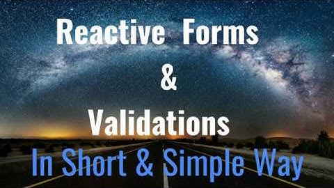 Angular Reactive forms and validations