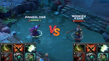 Dota 2 | Pangolier vs Monkey King lvl 30 | Normal Attacks Only | Same Full Items